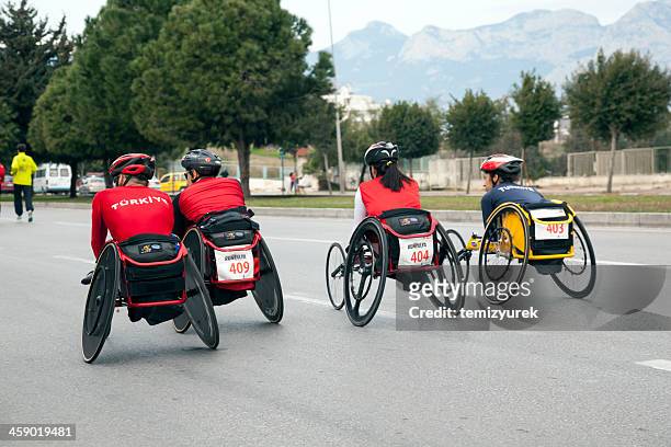 handicapped racers - paraplegic race stock pictures, royalty-free photos & images