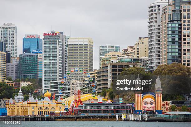 luna park and north sydney - luna park stock pictures, royalty-free photos & images