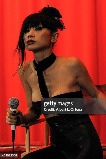 Actress Bai Ling answers questions from the audience at the Nerds Like Us Presentation of "The Crow" 20th Anniversary Midnight Screening and Q&A with...