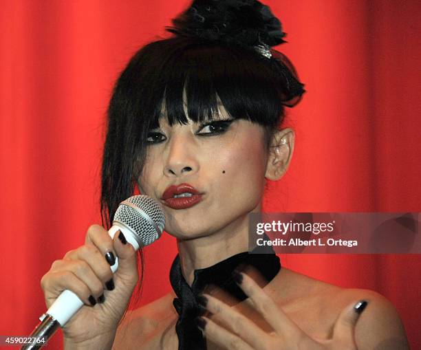 Actress Bai Ling answers questions from the audience at the Nerds Like Us Presentation of "The Crow" 20th Anniversary Midnight Screening and Q&A with...