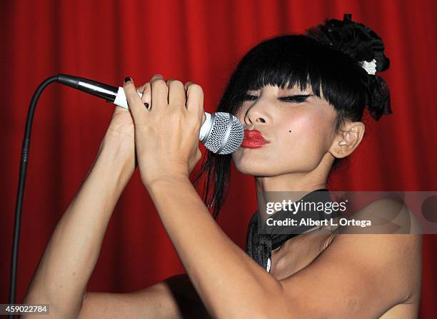 Actress Bai Ling answers questions from the audience at the Nerds Like Us Presentation of "The Crow" 20th Anniversary Midnight Screening and Q&A with...