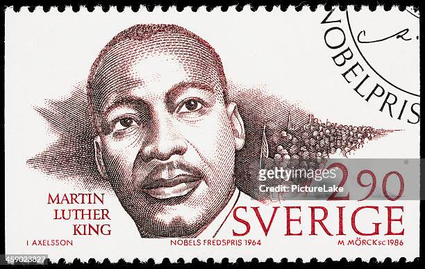 sweden martin luther king jr postage stamp - 40th anniversary of the assassination of martin luther king stockfoto's en -beelden