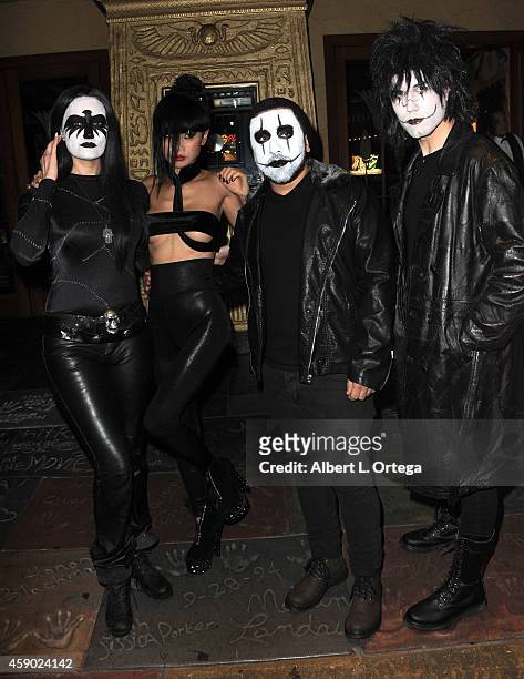 Actress Bai Ling who played Myca in the film poses with fans dressed as The Crow at the Nerds Like Us Presentation of "The Crow" 20th Anniversary...