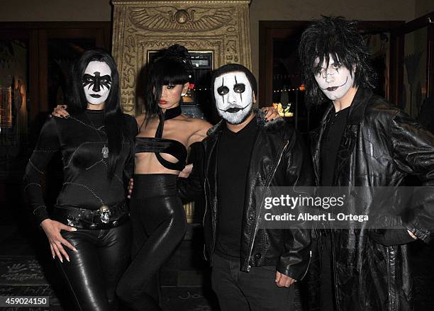 Actress Bai Ling who played Myca in the film poses with fans dressed as The Crow at the Nerds Like Us Presentation of "The Crow" 20th Anniversary...