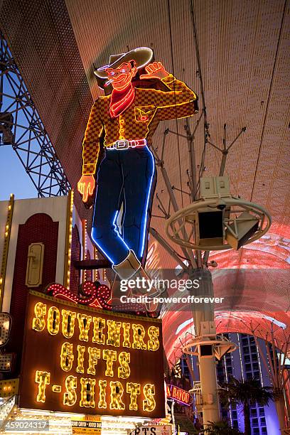 vegas vic nighttime - downtown las vegas stock pictures, royalty-free photos & images