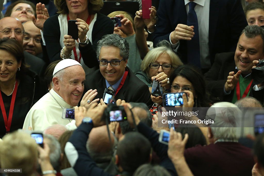Pope Francis Holds An Audience For Members Of The Catholic Doctors
