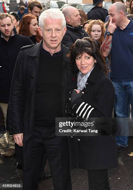Richard Curtis and Emma Freud attend to record the Band Aid 30 single on November 15, 2014 in London, England.