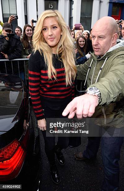 Ellie Goulding attends to record the Band Aid 30 single on November 15, 2014 in London, England.