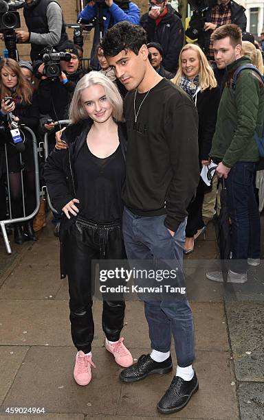 Grace Chatto and Milan Neil Amin-Smith of Clean Bandit attend to record the Band Aid 30 single on November 15, 2014 in London, England.