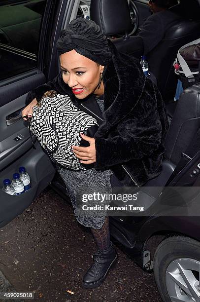 Emeli Sande attends to record the Band Aid 30 single on November 15, 2014 in London, England.