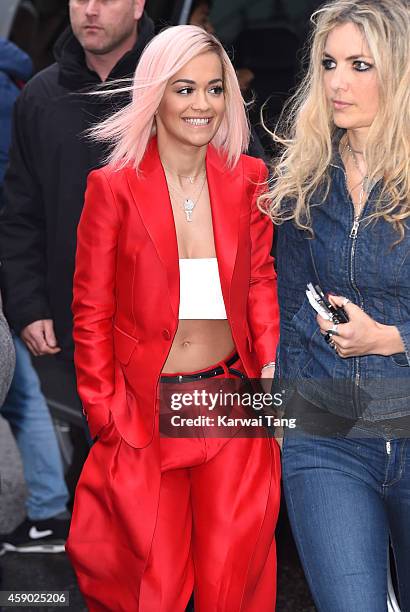 Rita Ora attends to record the Band Aid 30 single on November 15, 2014 in London, England.