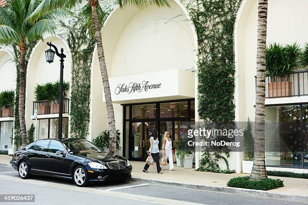 saks fifth avenue store - palm beach florida stock pictures, royalty-free photos & images
