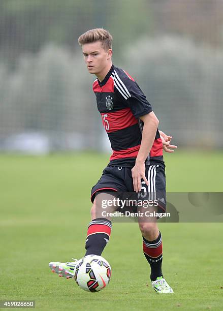 Maximilian Mittelstaedt of Germany handles the ball during the international friendly match between U18 Germany and U18 Czech Republic on November...