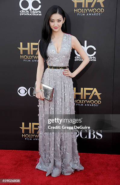 Actress Jing Tian arrives at the 18th Annual Hollywood Film Awards at The Palladium on November 14, 2014 in Hollywood, California.