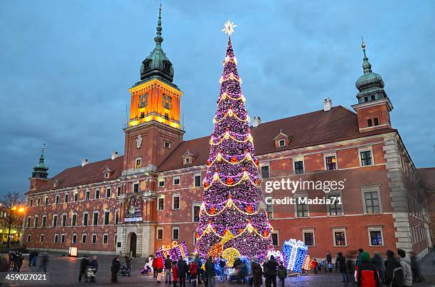 christmas in warsaw - royal castle warsaw stock pictures, royalty-free photos & images