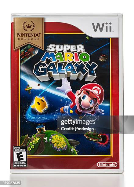 super mario galaxy wii game - super mario stockfoto's en -beelden