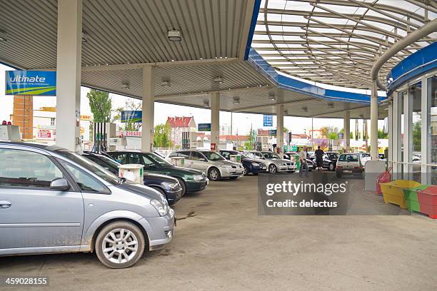 aral bp gas station in poland - allergens car stock pictures, royalty-free photos & images