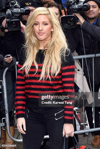 Ellie Goulding attends to record the Band Aid 30 single on November 15, 2014 in London, England.