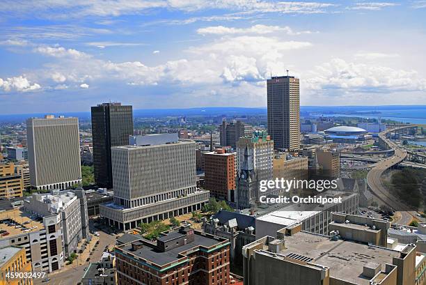 buffalo downtown and waterfront - buffalo new york stockfoto's en -beelden