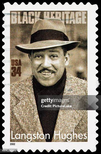 usa langston hughes postage stamp - black authors stock pictures, royalty-free photos & images