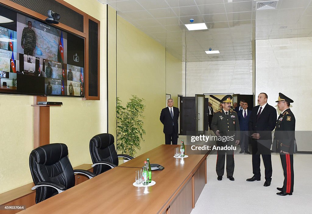 Azerbaijani President Aliyev visits military headquarters near front line