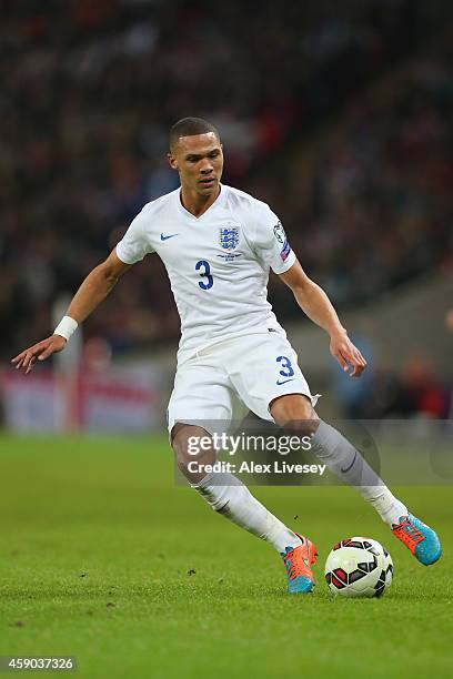 Kieran Gibbs of England in action during the EURO 2016 Qualifier Group E match between England and Slovenia at Wembley Stadium on November 15, 2014...