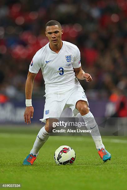 Kieran Gibbs of England in action during the EURO 2016 Qualifier Group E match between England and Slovenia at Wembley Stadium on November 15, 2014...