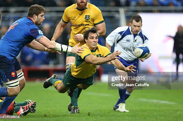 Nick Phipps of Australia in action during the international friendly match between France and Australia at Stade de France on November 15, 2014 in...