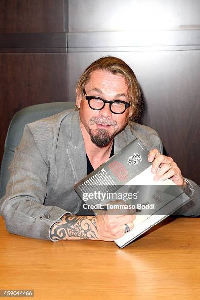 Writer Kurt Sutter signs and discusses "Sons Of Anarchy: Bratva" at Barnes & Noble bookstore at The Grove on November 15, 2014 in Los Angeles,...