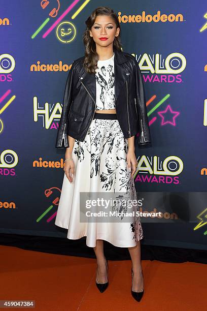 Actress Zendaya attends the 2014 Nickelodeon HALO Awards at Pier 36 on November 15, 2014 in New York City.