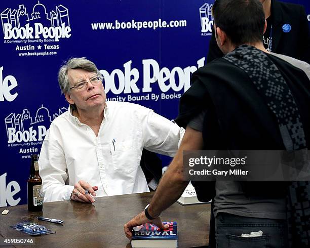 Stephen King signs copies of his new book "Revival" on November 15, 2014 in Austin, Texas.