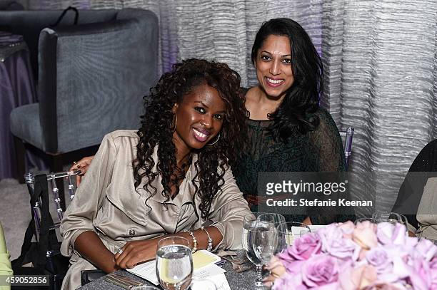 June Sarpong and Penny Abeywardena attend PANDORA Hearts Of Today Honoree Luncheon at Montage Beverly Hills on November 15, 2014 in Beverly Hills,...