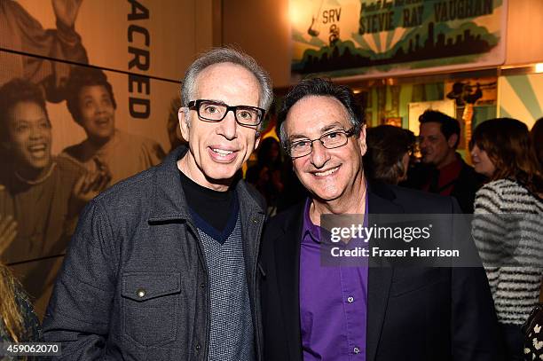 Producer Jerry Zucker and host Ira Flatow attend the after party at the Film Independent Sloan Summit at the GRAMMY Museum at L.A. Live on November...