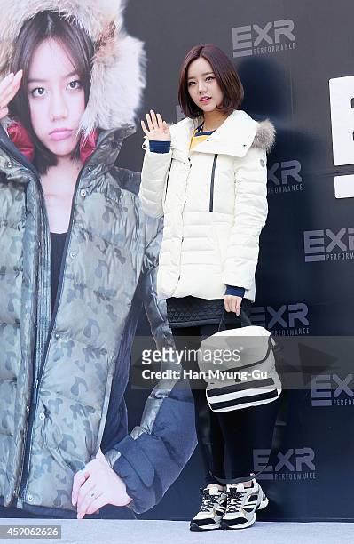Lee Hye-Ri of South Korean girl group Girl's Daythe autograph session for EXR at Lotte Department Store on November 15, 2014 in Seoul, South Korea.