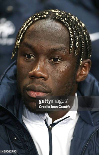 Bacary Sagna of France looks on during the international friendly match between France and Albania at Stade de la Route de Lorient stadium on...