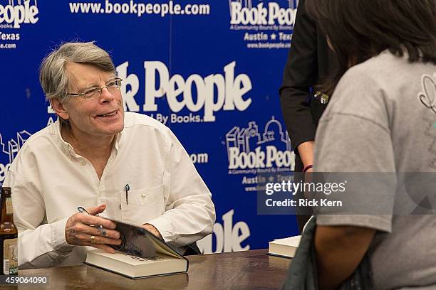 Author Stephen King signs copies of his new book 'Revival: A Novel' at Book People on November 15, 2014 in Austin, Texas.
