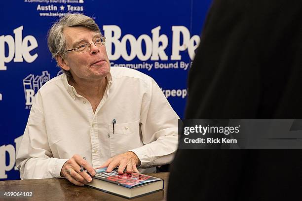 Author Stephen King signs copies of his new book 'Revival: A Novel' at Book People on November 15, 2014 in Austin, Texas.