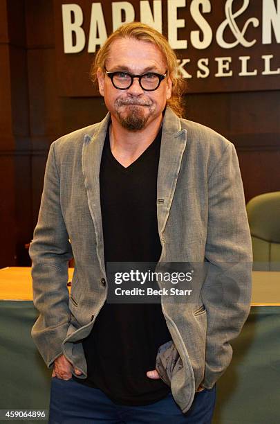 Screenwriter/director/actor Kurt Sutter signs and discusses his new book "Sons Of Anarchy: Bratva" at Barnes & Noble bookstore at The Grove on...