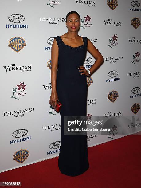 Actress Aisha Tyler arrives at Live Your Passion Celebrity Benefit at The Venetian Las Vegas on November 15, 2014 in Las Vegas, Nevada.