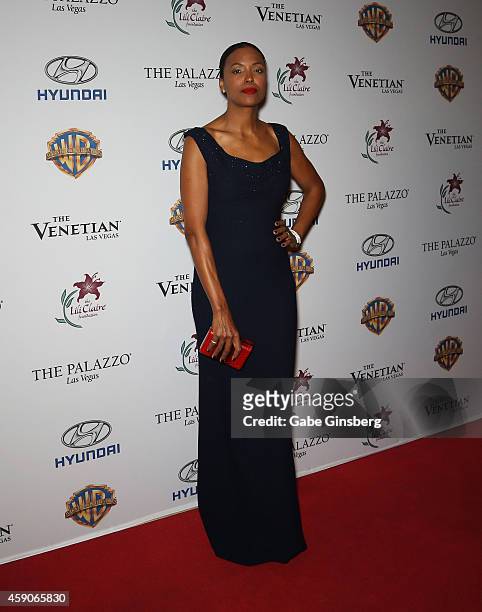 Actress Aisha Tyler arrives at Live Your Passion Celebrity Benefit at The Venetian Las Vegas on November 15, 2014 in Las Vegas, Nevada.