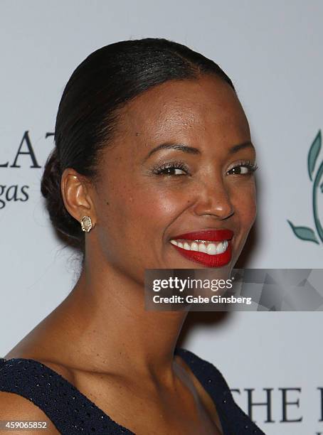 Actress Aisha Tyler arrives at Live Your Passion Celebrity Benefit at The Venetian Las Vegas on November 15, 2014 in Las Vegas, Nevada.