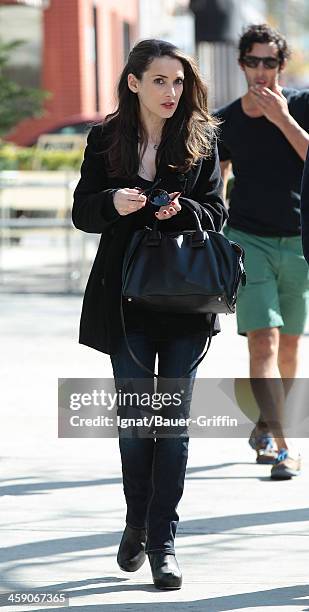 Winona Ryder is seen on April 09, 2013 in New York City.