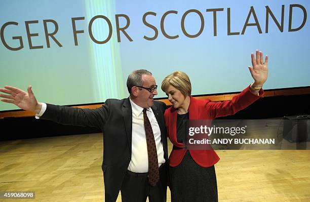 New leader of the Scottish National Party Nicola Sturgeon and Christian Allard, French-born Member of the Scottish Parliament for North East Scotland...