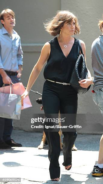 Jennifer Aniston is seen filming 'Squirrels to the Nuts' on July 17, 2013 in New York City.