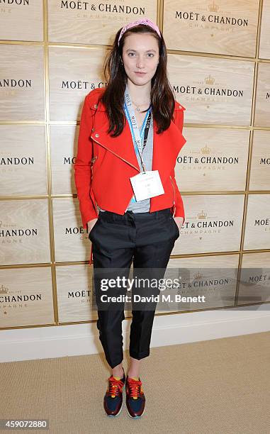 Matilda Lowther toasts with Moet & Chandon, the champagne of celebration and tennis, to the winner of the 2014 Barclays ATP World Tour Finals, at the...