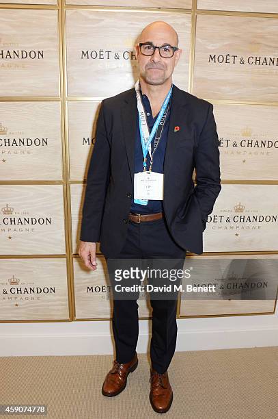 Stanley Tucci toasts with Moet & Chandon, the champagne of celebration and tennis, to the winner of the 2014 Barclays ATP World Tour Finals, at the...