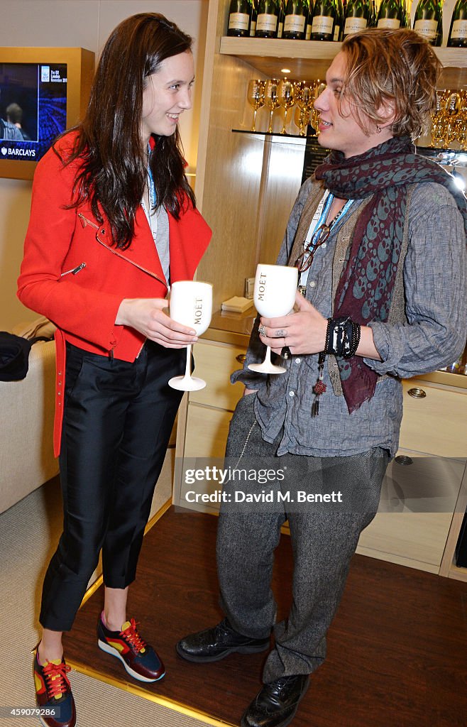 Celebrities Toast With Moet & Chandon To The Winner Of The 2014 Barclays ATP World Tour Finals