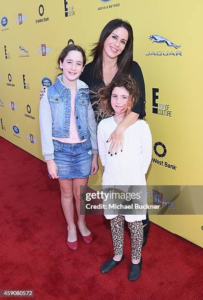 Poet Goldberg, actress Soleil Moon Frye and Jagger Goldberg attend P.S. ARTS presents Express Yourself 2014 with sponsors OneWest Bank and Jaguar...