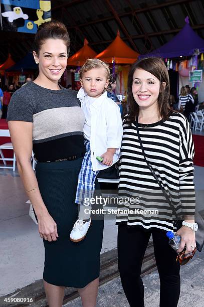 Actress Amanda Righetti, Knox Alan and actress Marla Sokoloff attend P.S. ARTS presents Express Yourself 2014 with sponsors OneWest Bank and Jaguar...