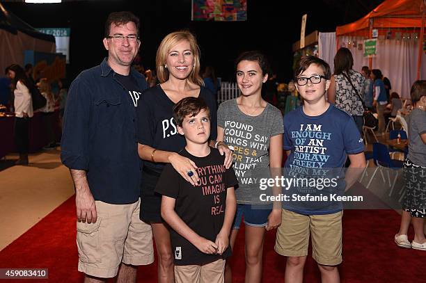 Christian Stracke, Sutton Stracke, James Stracke, Porter Stracke and Phillip Stracke attend P.S. ARTS presents Express Yourself 2014 with sponsors...